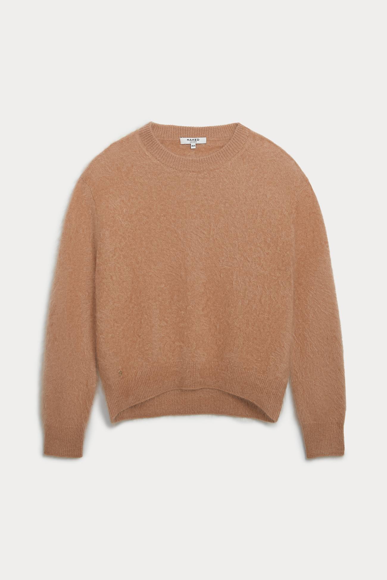 AGNES BRUSHED CASHMERE CREWNECK SWEATER