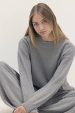 BIANKA COTTON CASHMERE CREWNECK PULLOVER