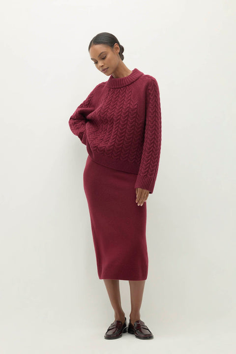 BAILEY CABLEKNIT MOCK NECK