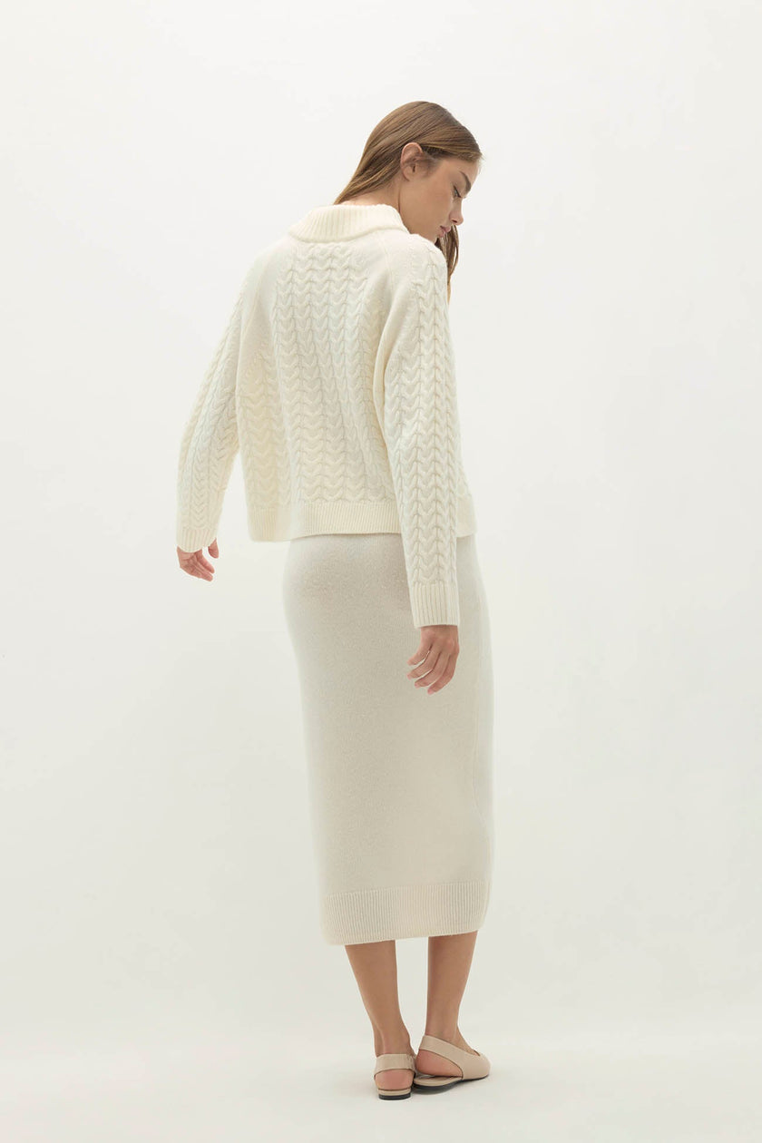 BAILEY CABLEKNIT MOCK NECK