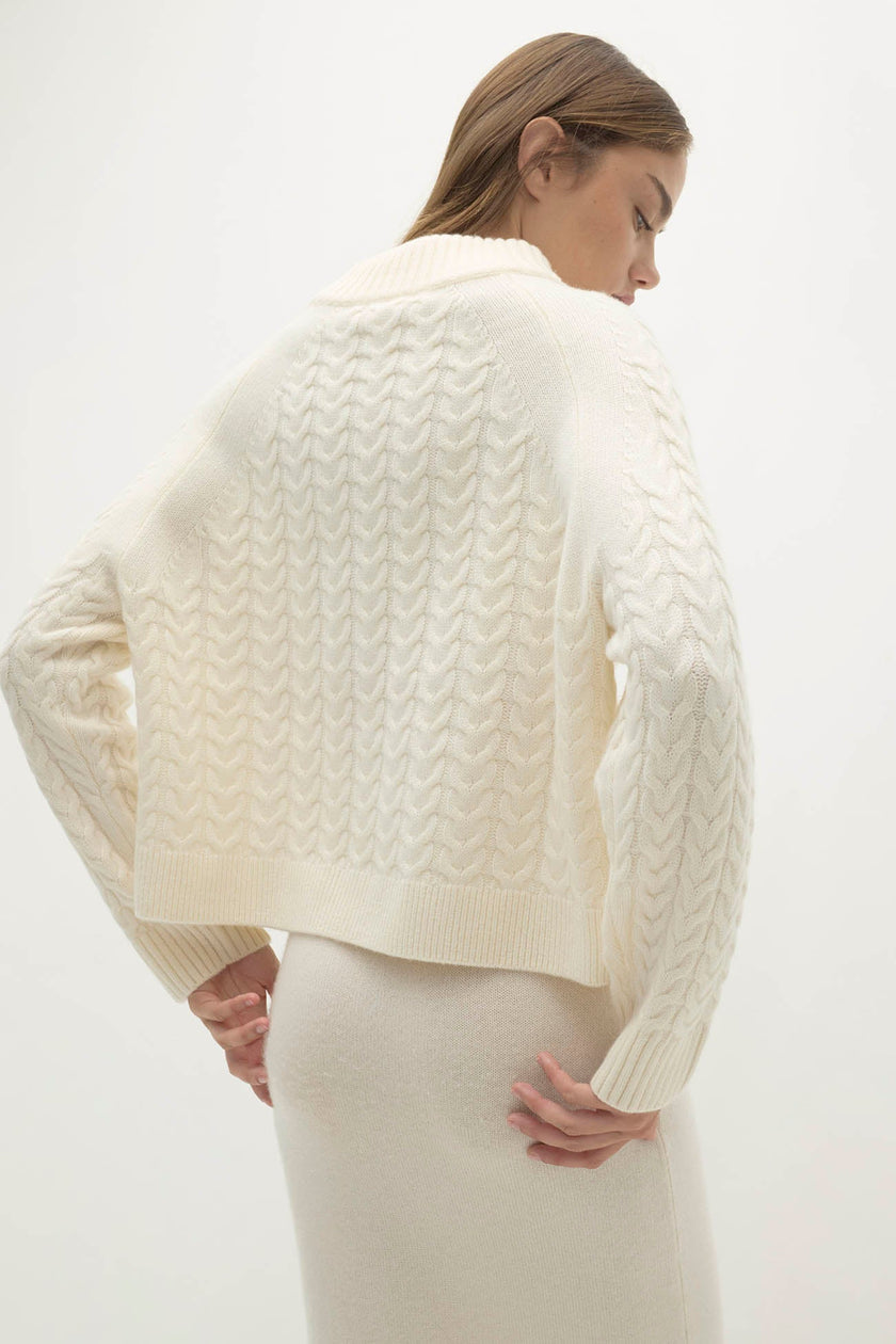 BAILEY CABLEKNIT MOCK NECK