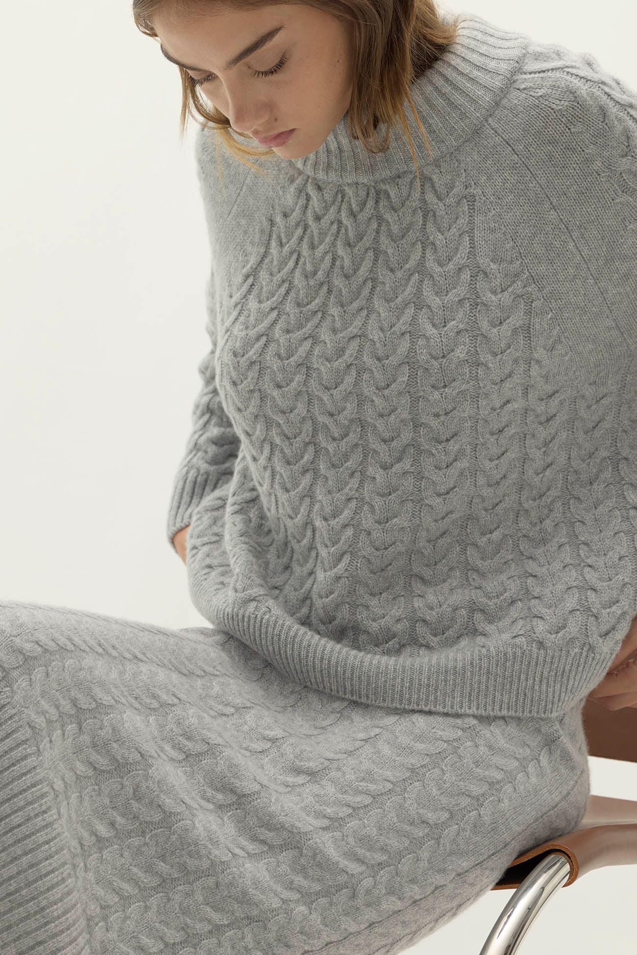 BAILEY CABLEKNIT MOCK NECK