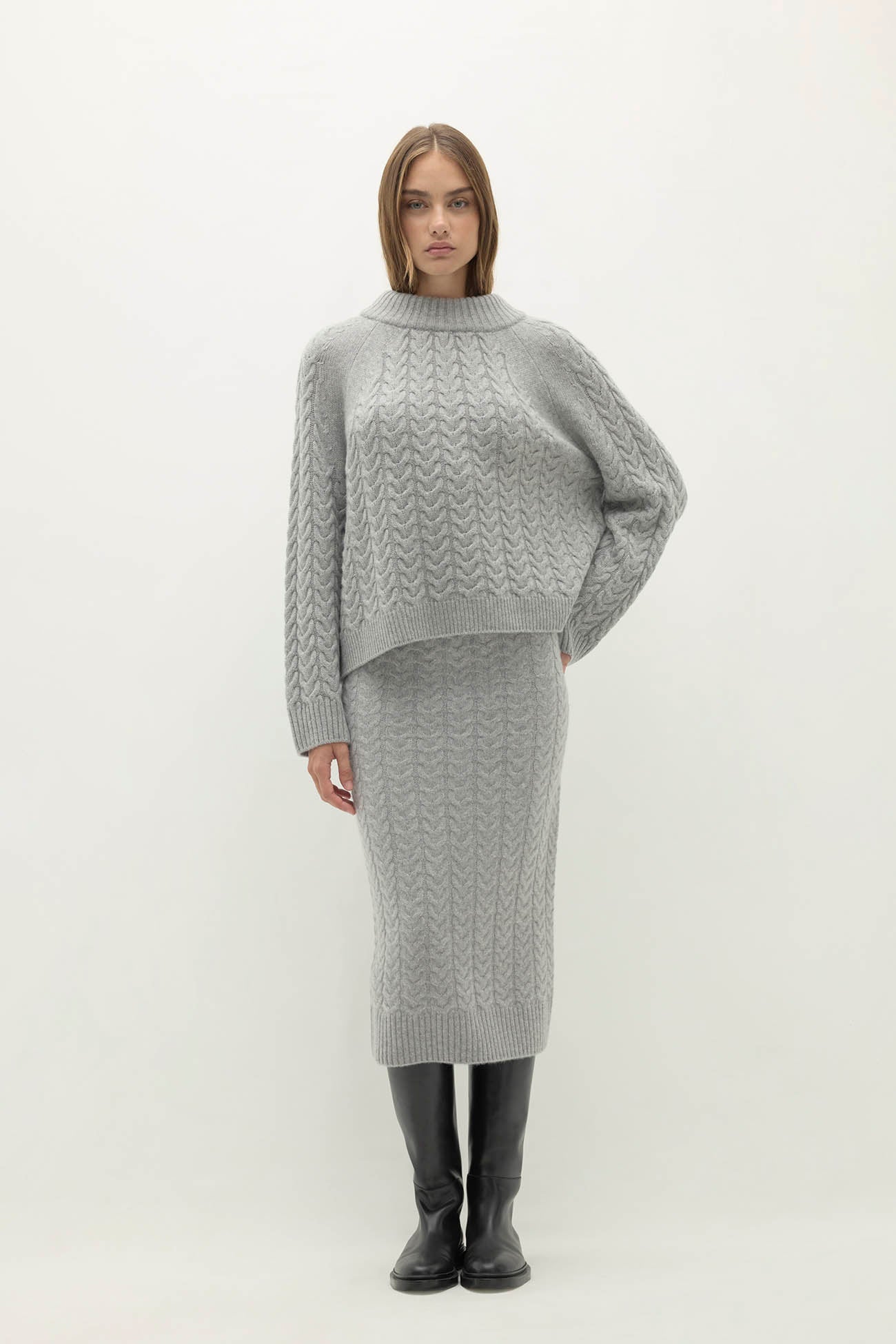 BAILEY CABLEKNIT MOCK NECK