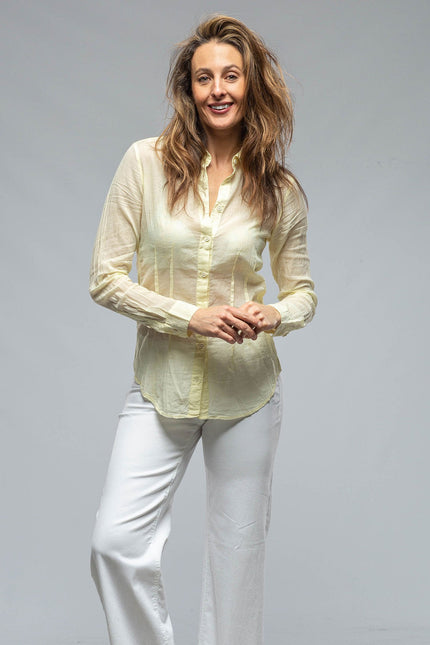 Dessina Darted Shirt In Pale Yellow